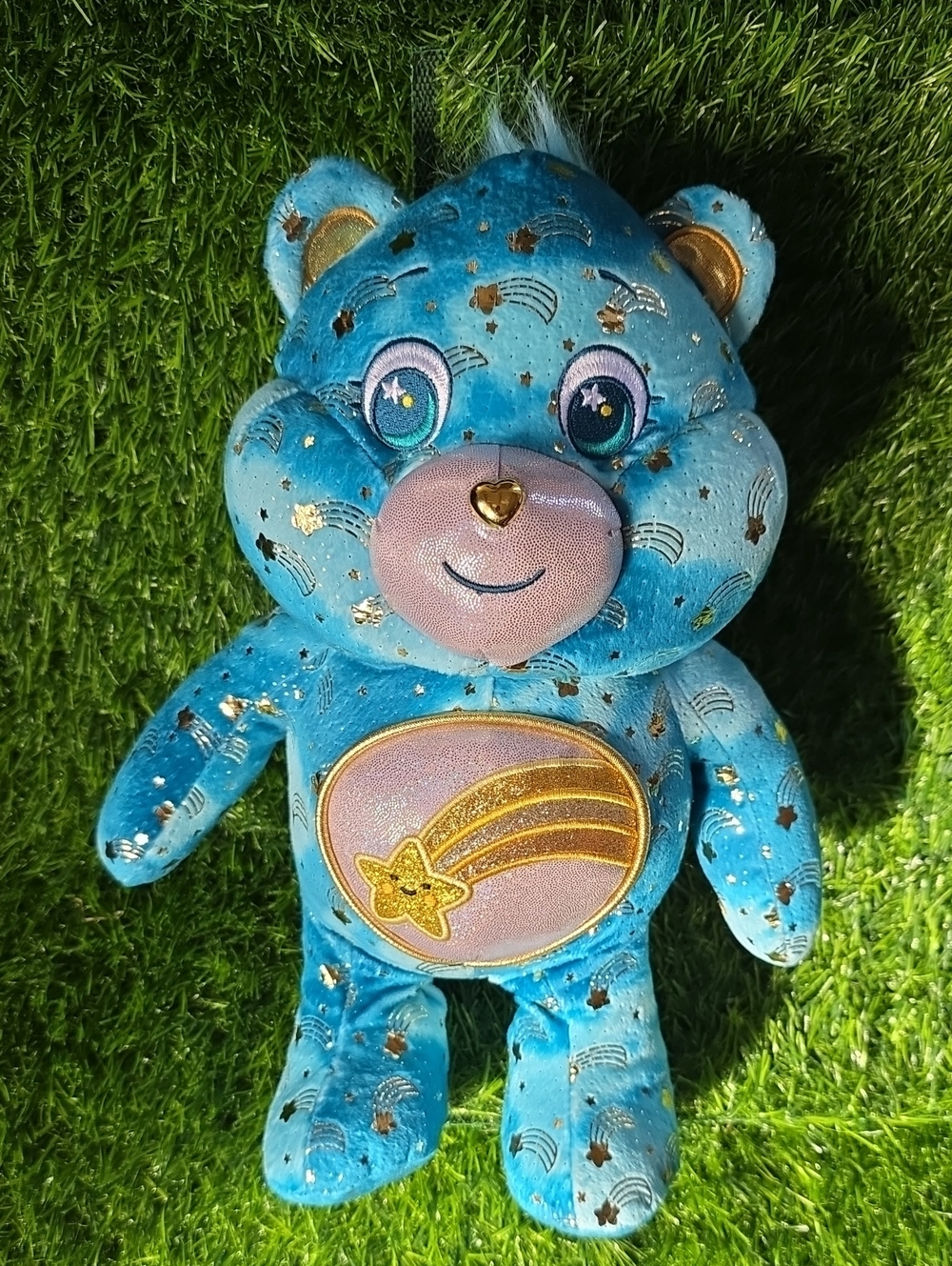Care Bears Wish Bear Collectors EDITION GLOWING TUMMY 14" Glow In The Dark Plush
